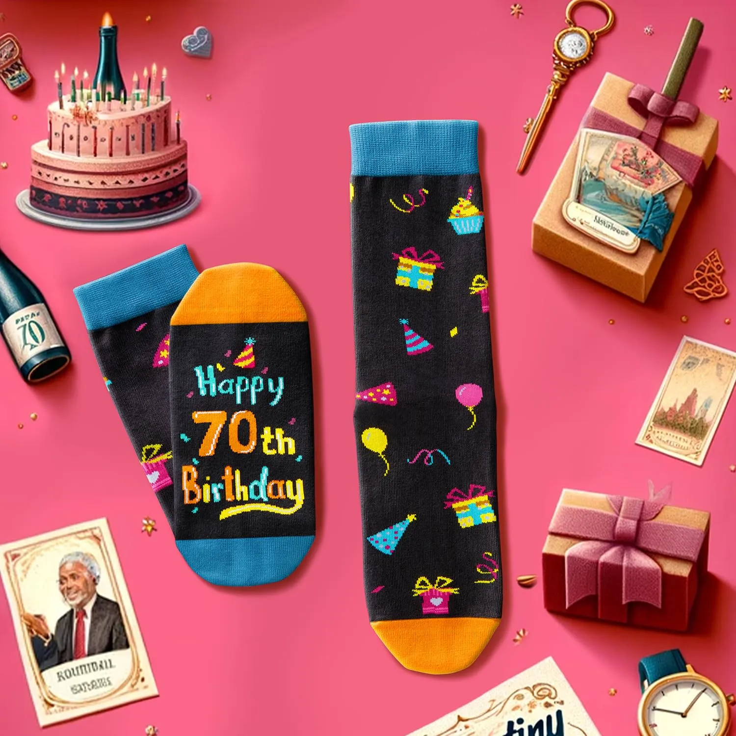 70th Birthday Gifts Ideas Socks - Gifts for Guys in Their 70s, 70th Birthday Socks for Men Women, 70 Year Old Gifts for Man Woman