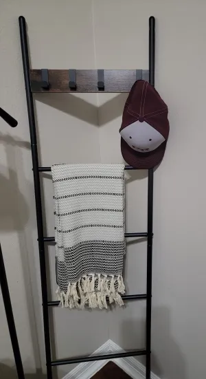 Blanket Ladder, 5-Tier Ladder Shelf, 17.3 x 63 Inches