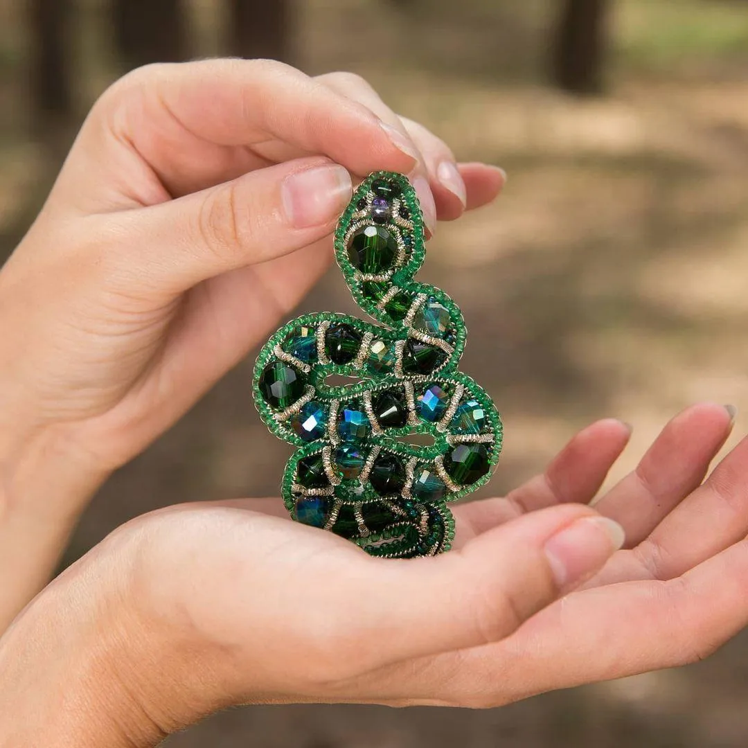 BP-298 Beadwork kit for creating broоch Crystal Art "Snake"