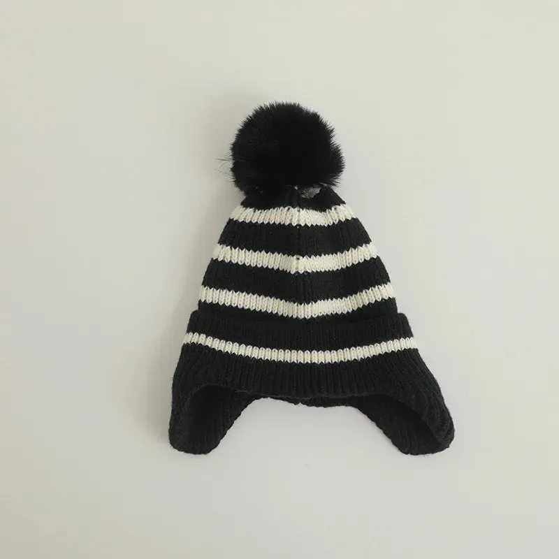 Cartoon Bear Ear Protection Knitted Hat for Toddler Boys Girls