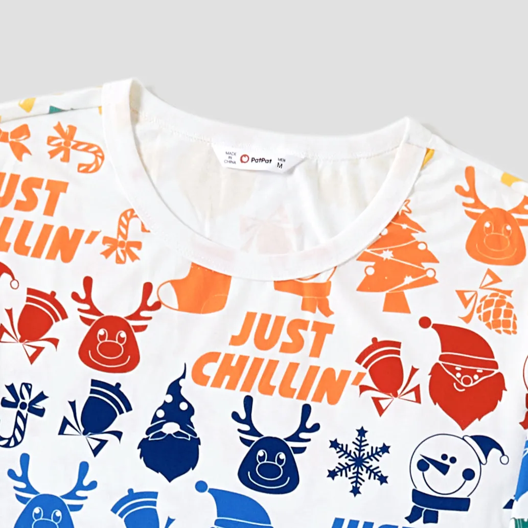 Christmas Family Matching Colorful Festival Theme All-over Print Long-sleeve Pajamas Sets(Flame resistant)