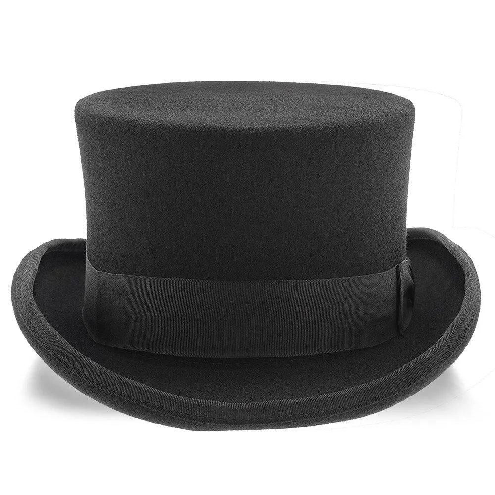 Deadman - Walrus Hats Wool Felt 4.5 in. Height Low Crown Top Hat - H7019