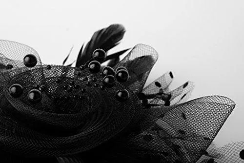 Fascinators Hat for Women Tea Party Headband Kentucky Derby Wedding Cocktail Flower Mesh Feathers Hair Clip