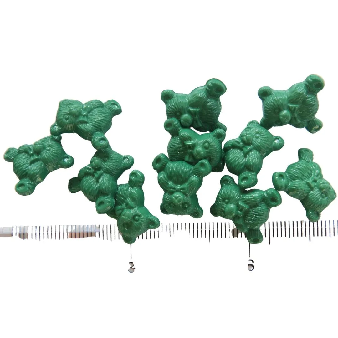 Forest green teddy bear buttons