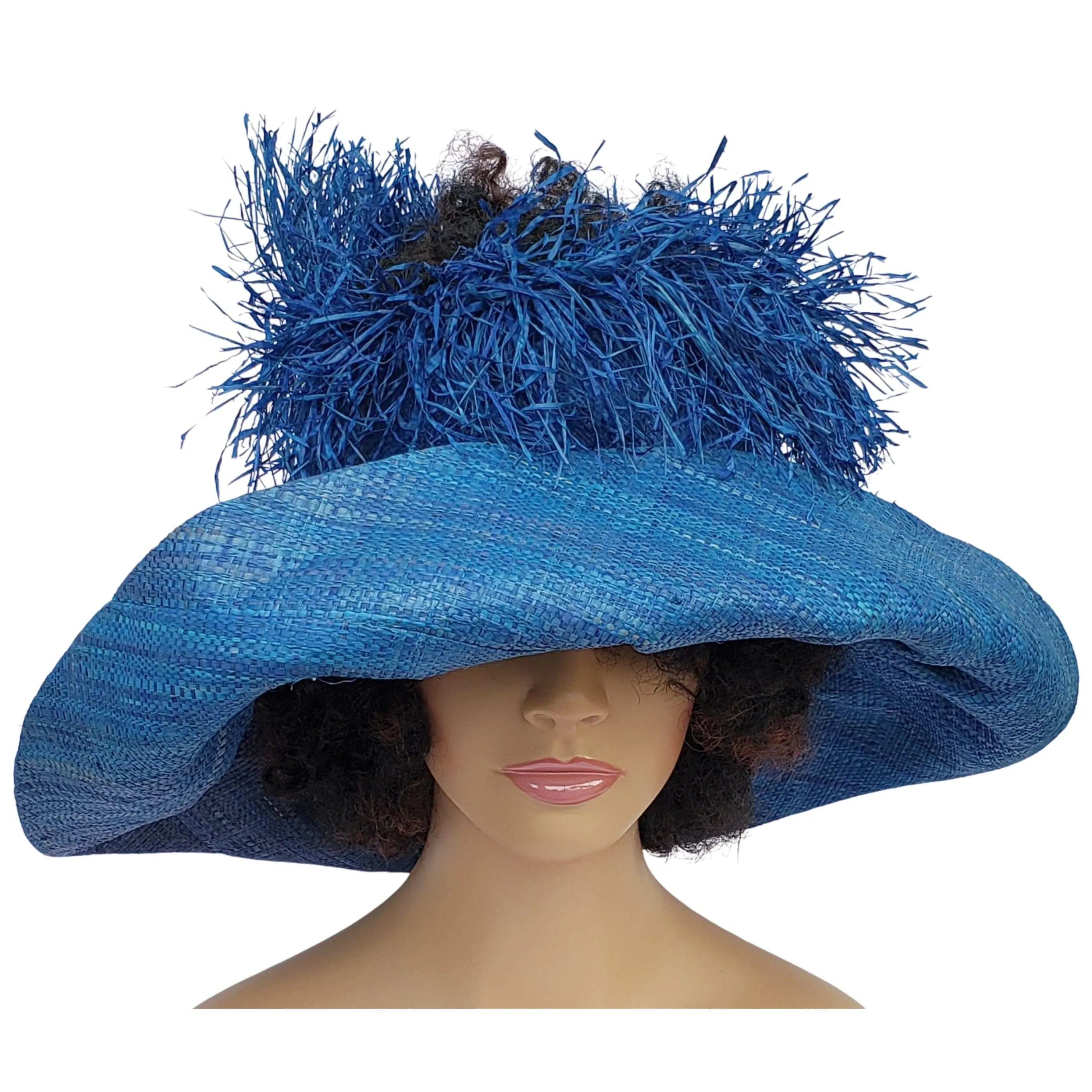 Hibo: Madagascar Big Brim Crown Out Raffia Sun Hat