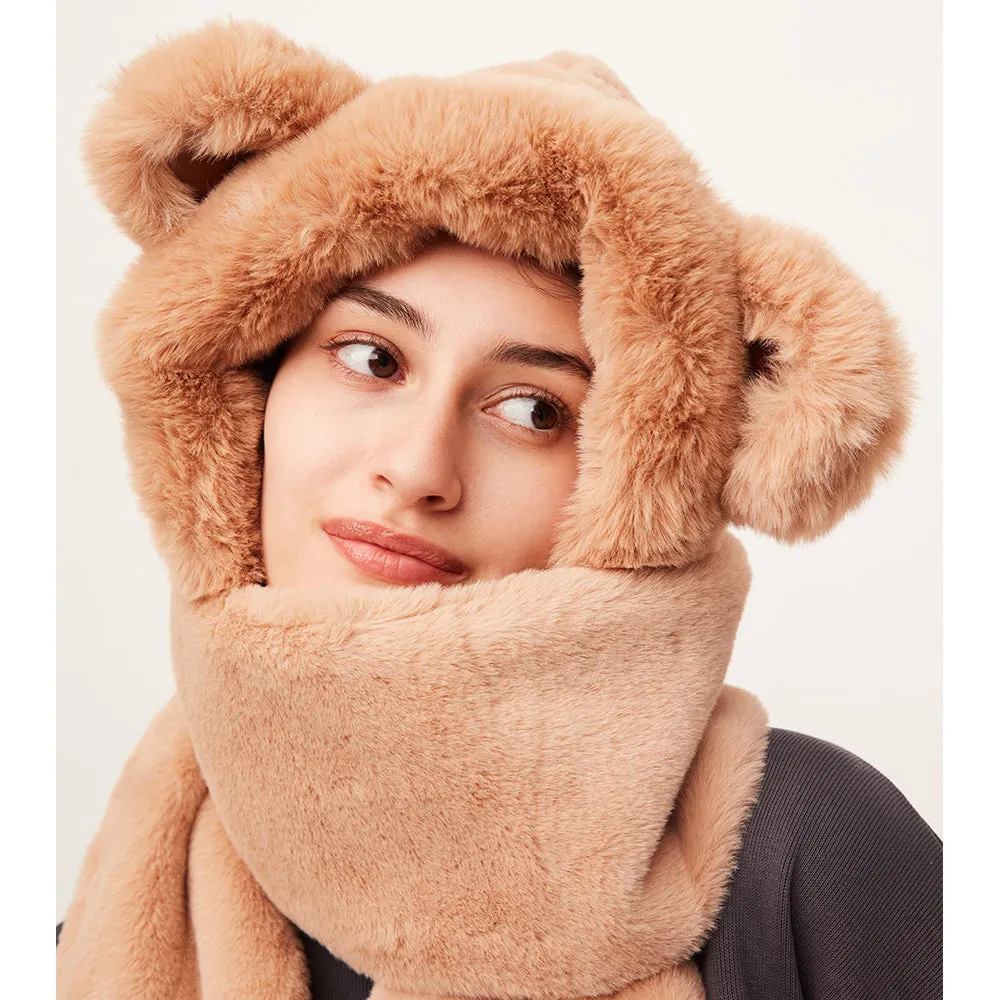 Japan Stock 3-in-1 Multi-Functional Cute Animal Hat with Scarf and Mitten Combo