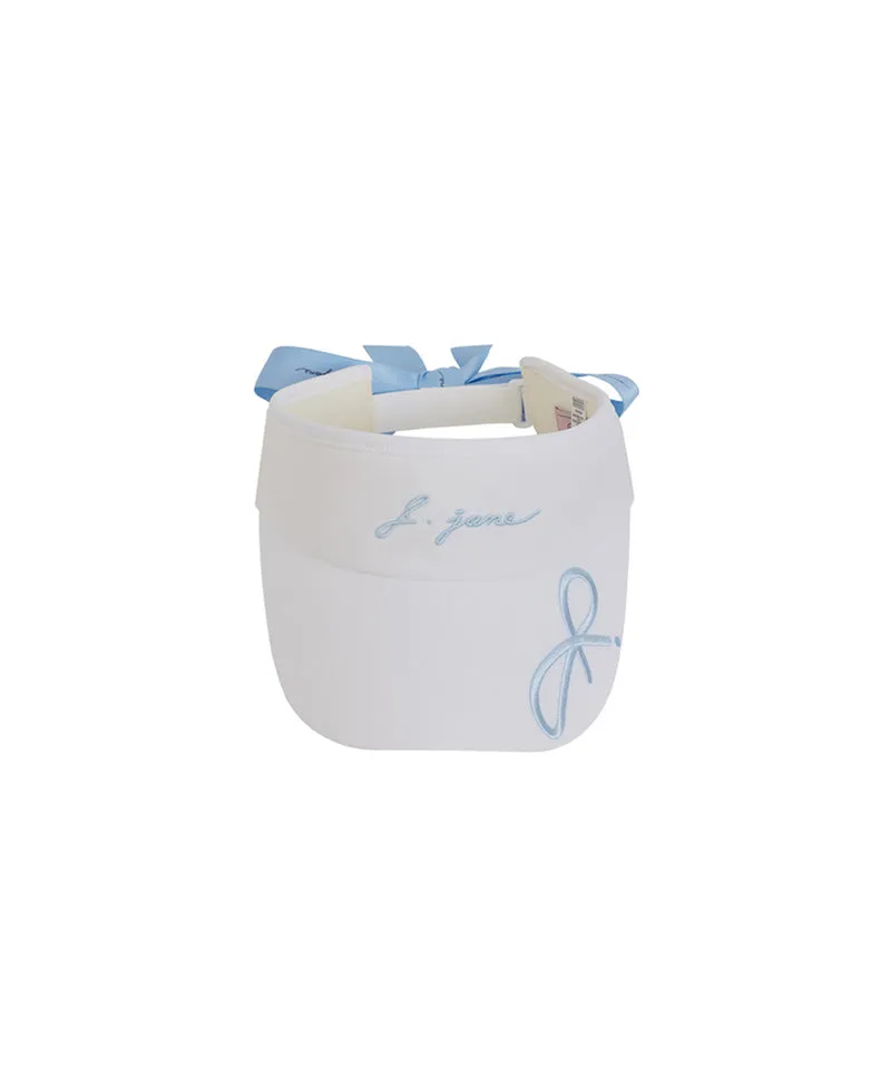 J.Jane Logo Ribbon Suncap - White