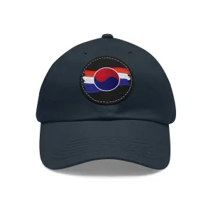 Korean Flag Hat with Leather Patch (Round)  - EmpressKorea