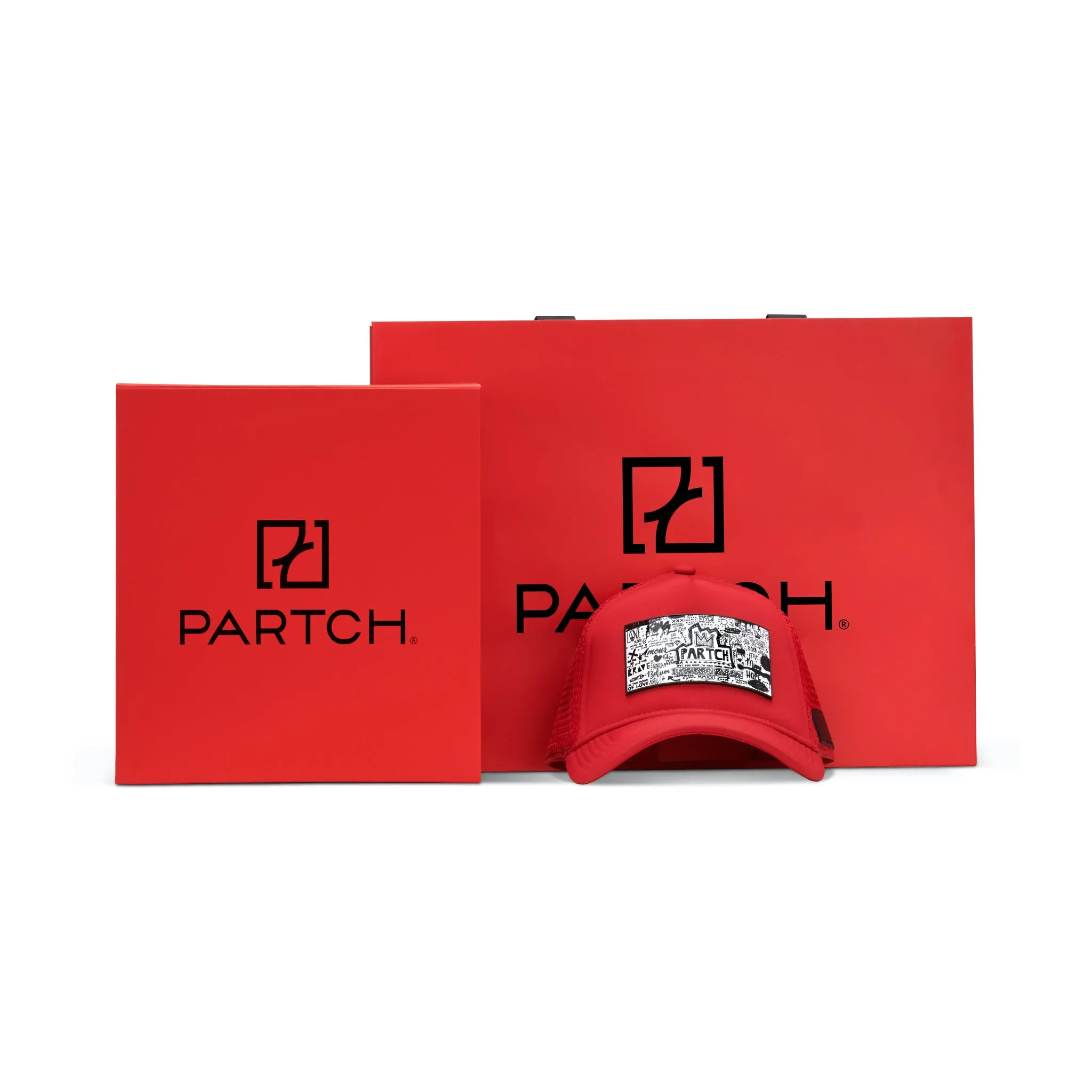 PARTCH Pop Love Wht/Blk Trucker Hat Yellow Removable Clip