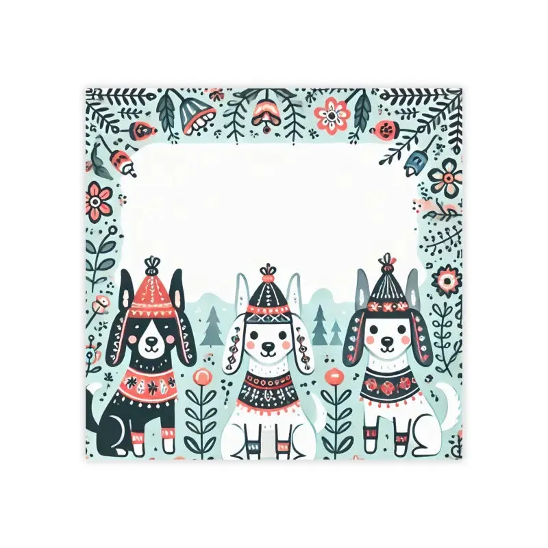 Quirky Three Dogs Wearing Hats Sticky Notes