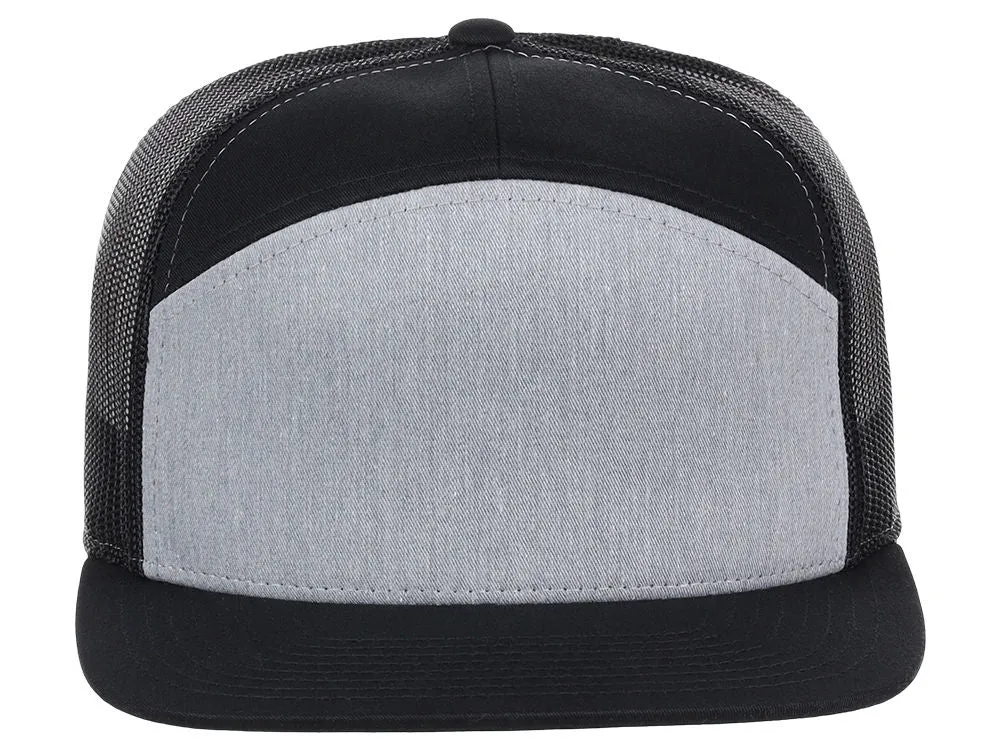 Richardson 168 7 Panel Trucker - Heather Grey/Black