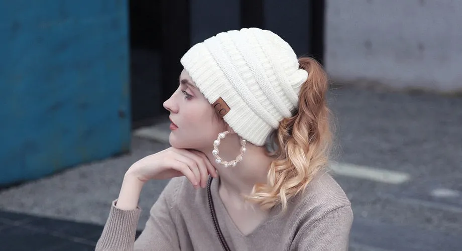 Soft Knit Ponytail Beanie 2018