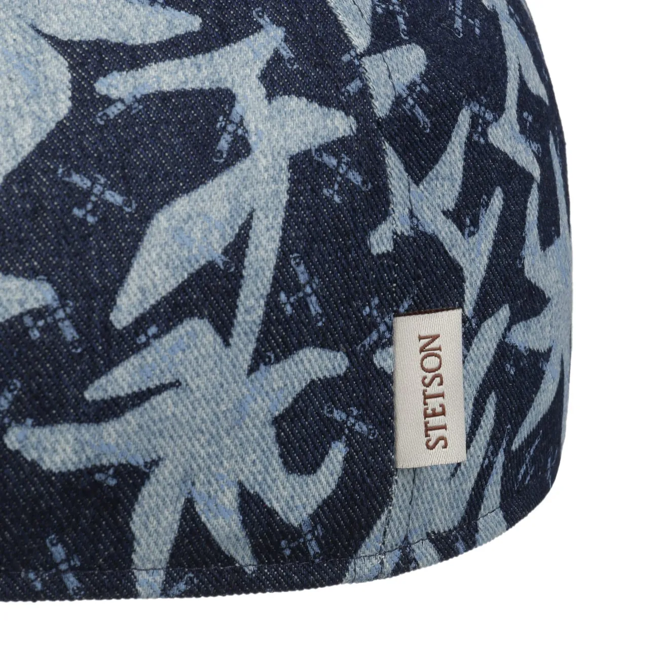 Texas Denim Print Flat Cap by Stetson